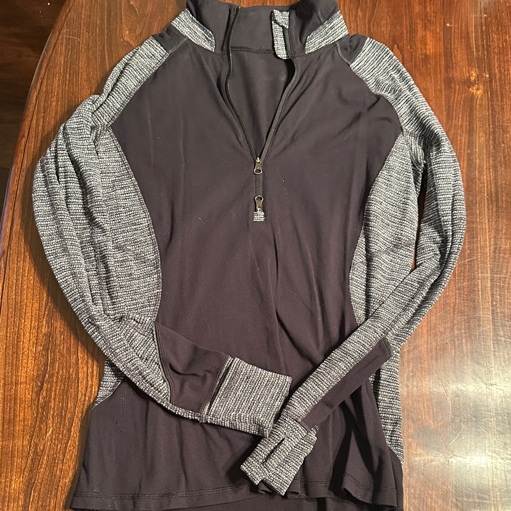 Black and Gray Quarter-Zip Pullover